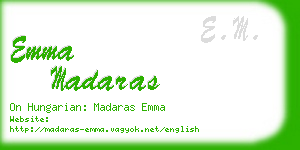 emma madaras business card